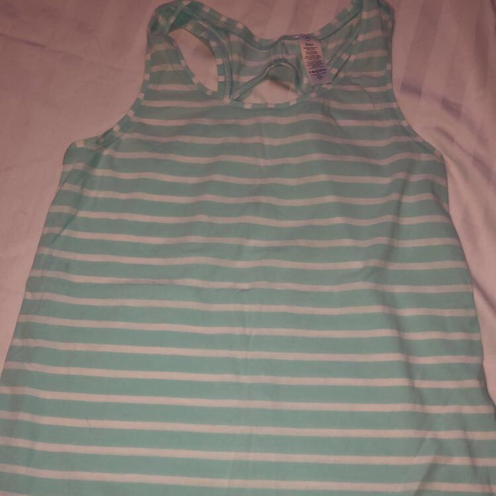 Ivivva blue and white striped tank top